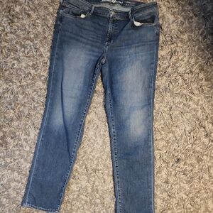 Eddie Bauer Slightly Curvy, Slim Straight  Stretchy Jeans Sz 16